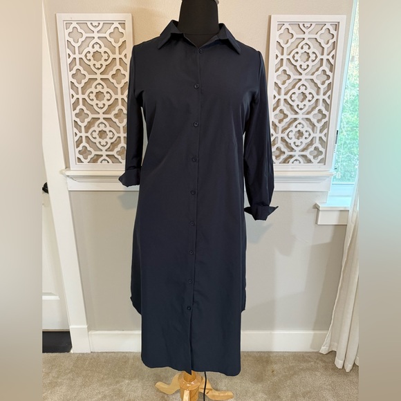 Dark Navy Long Sleeve Dress - Picture 1 of 8